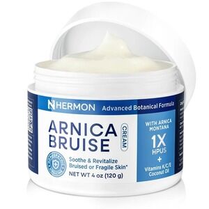 NHERMON Arnica Bruise Cream 4oz Advanced Botanical  Vitamin K C E Coconut Oil